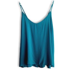 OLD NAVY Camisole Tank Top  Button Down Slit Back Spaghetti Strap Blue Sz M